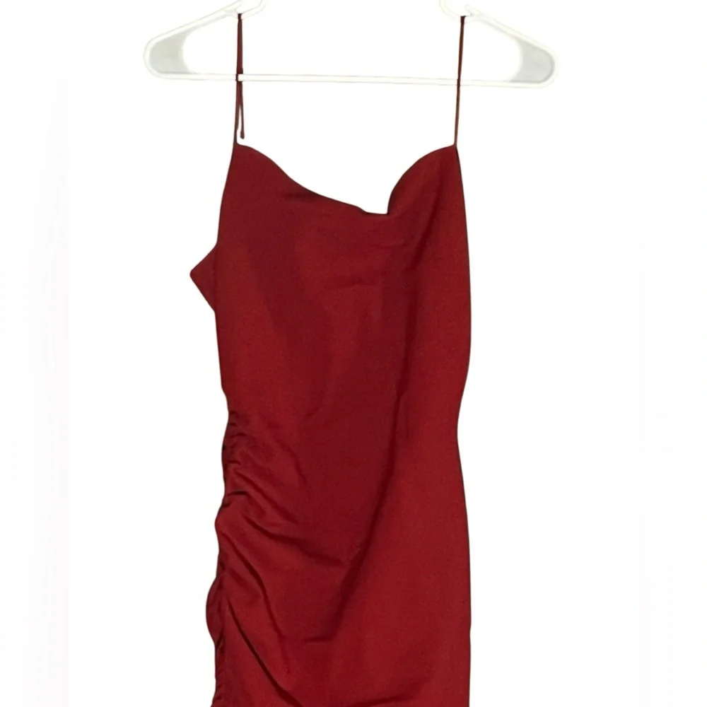 CINQ A SEPT RED WINNIE MINI RUCHED SPAGHETTI STRAP DRESS GREAT COND (6)